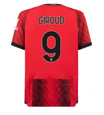 AC Milan Olivier Giroud #9 Primera Equipación 2023-24 Manga Corta